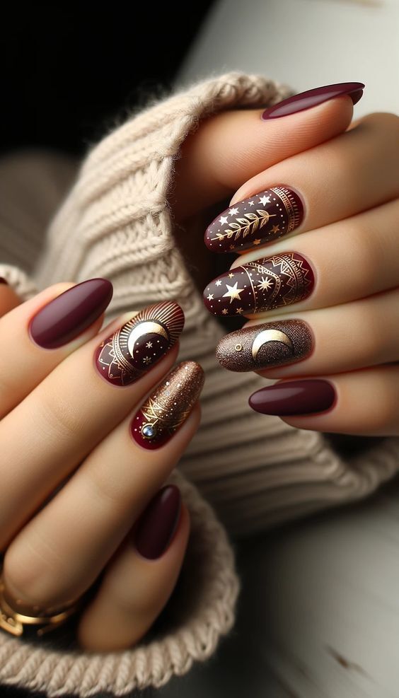 2024's Trending Dark Spring Nails: Chic Almond, Short & Coffin Designs